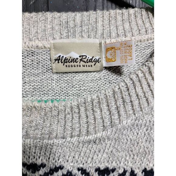 Vintage Alpine Ridge‎ Rugged Wear Abstract Cotton Sweater #021 - Picture 2 of 3